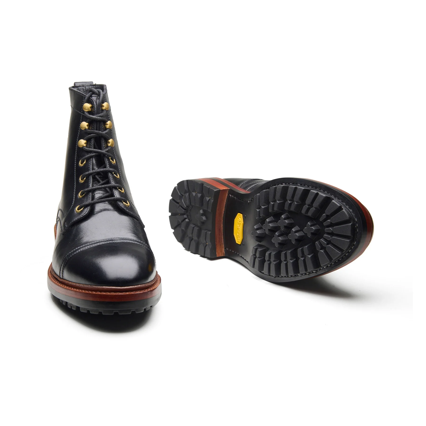 Dixon, Cap-Toe Derby Boot - Black Chromexcel | Hand Welted Service Boots - Image 4