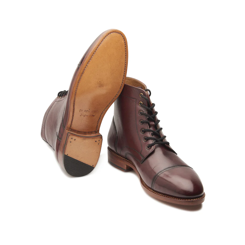 Henry, Goodyear Welted Cap toe Derby Boot - Bordeaux - Image 5