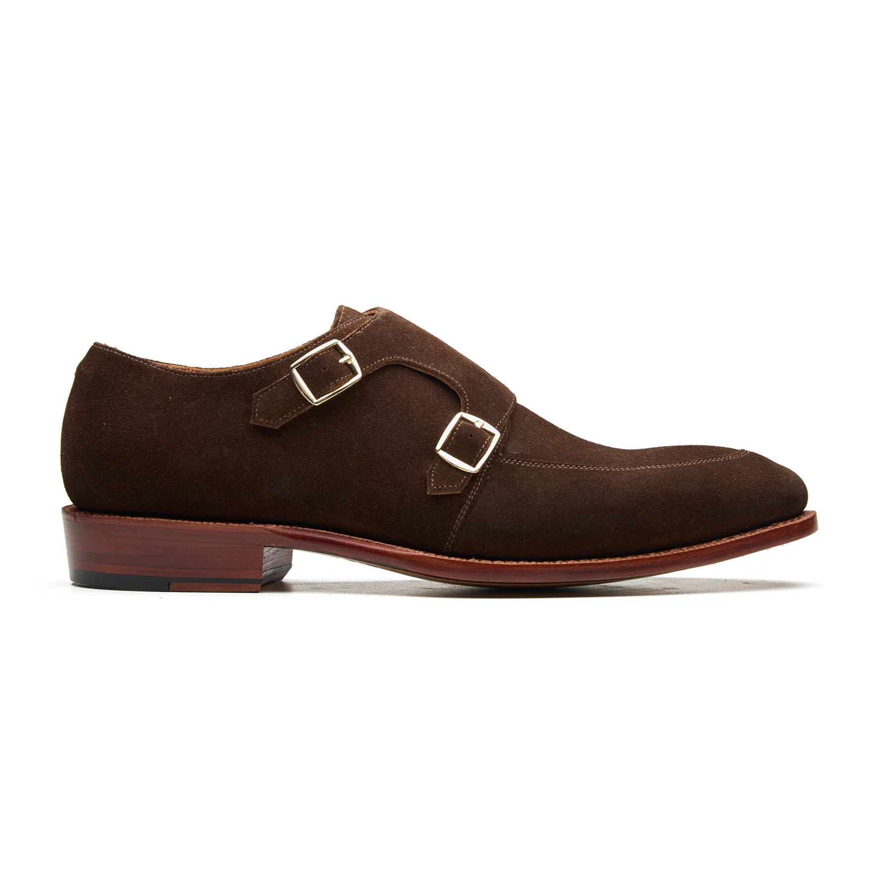 Luigi, Double Monk Strap - Brown Go Rain Suede | Summer Classics