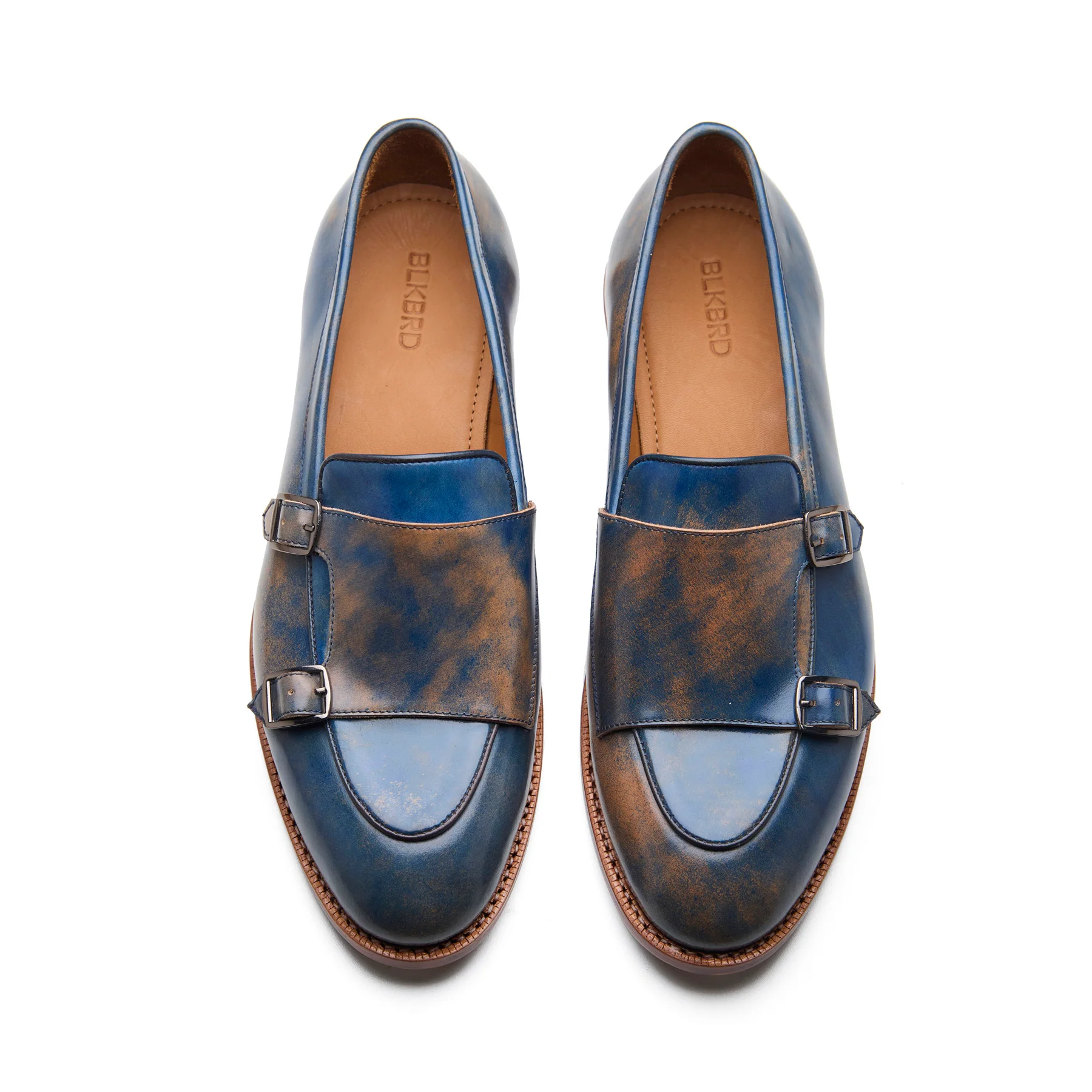 Myron, Monk-Strap Loafer - Shell Cordovan Marbled Blue | Cordovan Series - Image 2