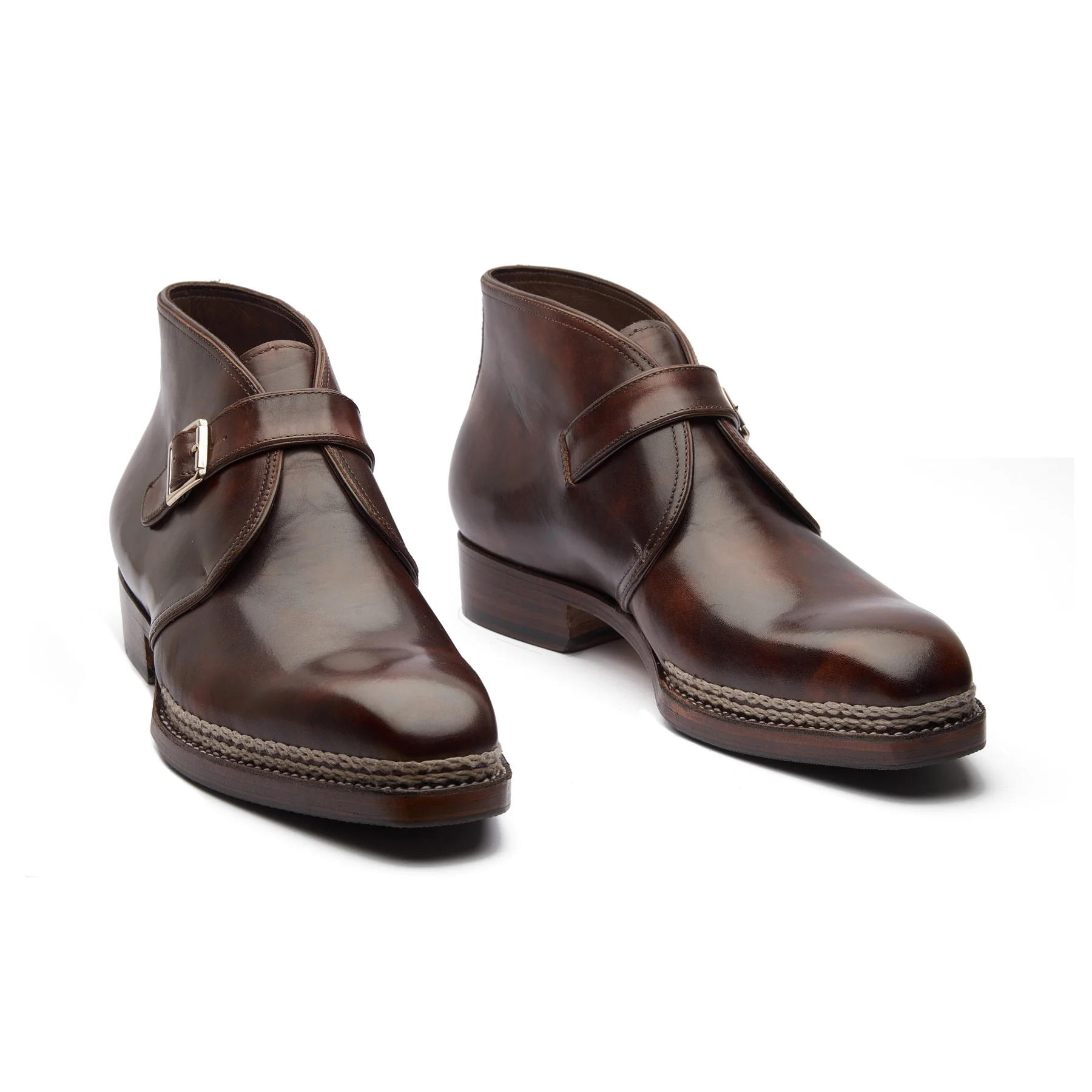 Veyron-X, Single Monk Chukka Boot - Chestnut Museum Calf | New Age - Image 3