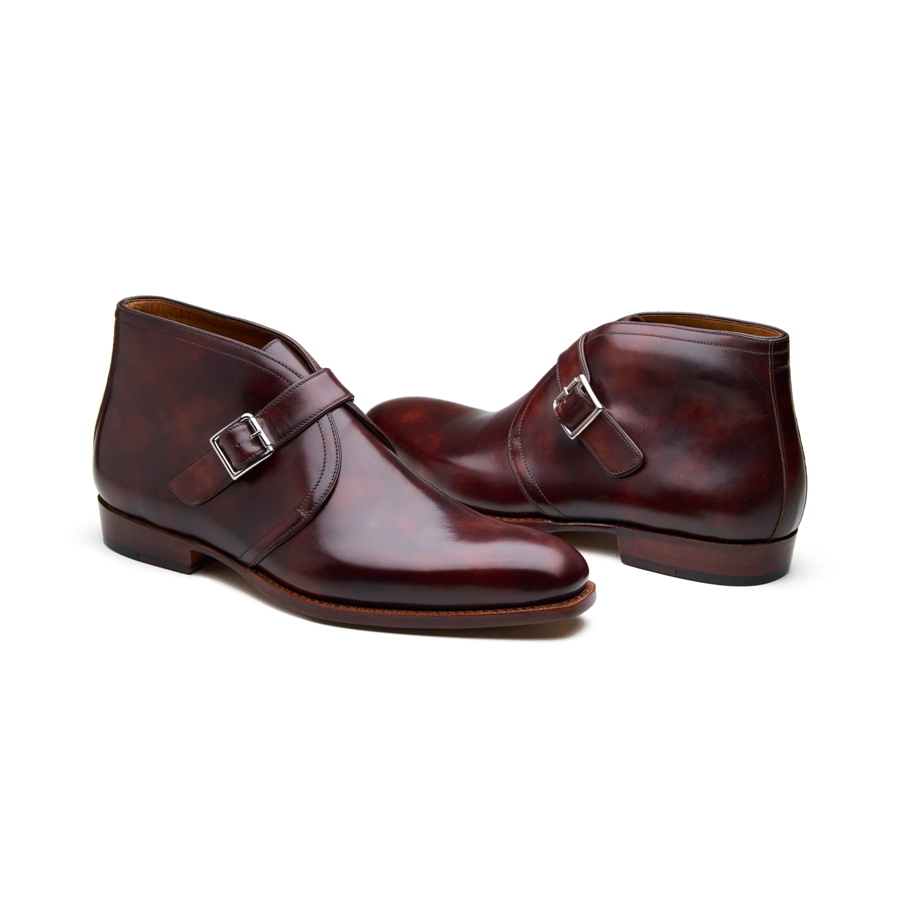 Veyron, Single Monk Chukka Boot - Chestnut Museum Calf | New Age - Image 4